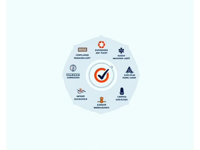 Infographic displaying marine safety regulation symbols and text, possibly a checklist
