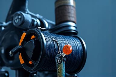 Heavy-duty fishing rod and reel designed for cod and pollock fishing, with strong line and jig lure.
